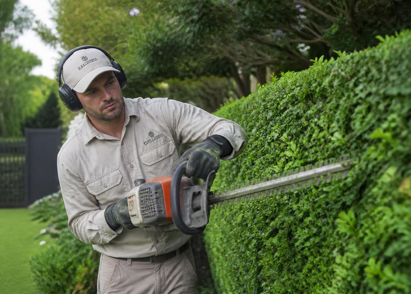 Garden maintenance crew at work